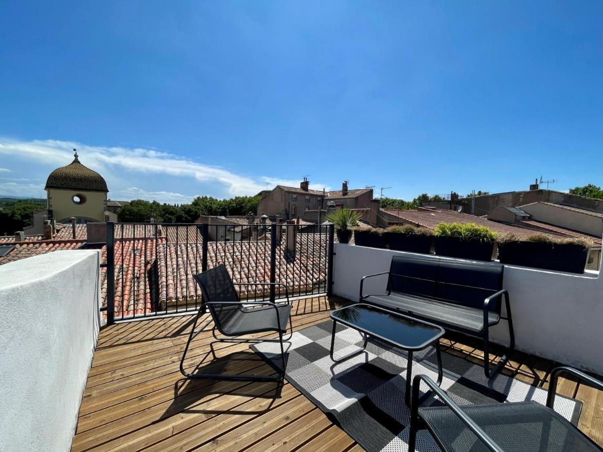 Rooftop N°38 - Rooms Et Studios - Vue Cite Medievale 카르카손 외부 사진