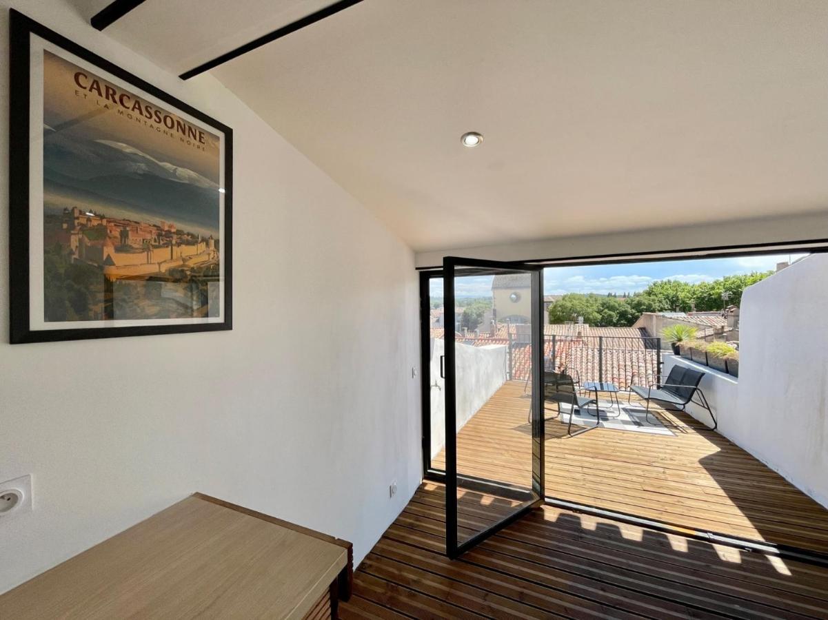 Rooftop N°38 - Rooms Et Studios - Vue Cite Medievale 카르카손 외부 사진